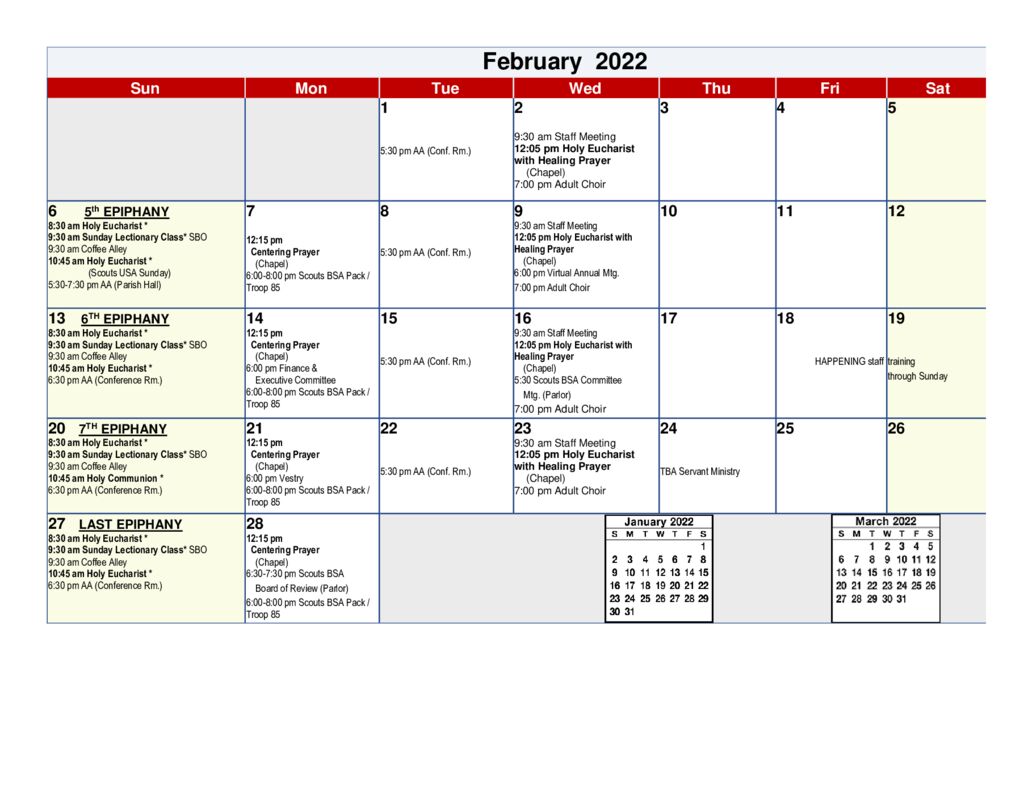 thumbnail of February Calendar