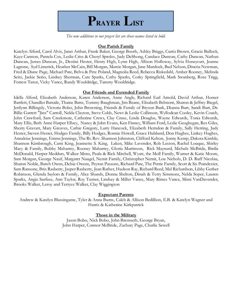 thumbnail of Prayer List page 2025 5.13.25
